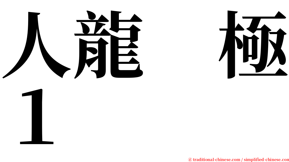 人龍　極１ serif font